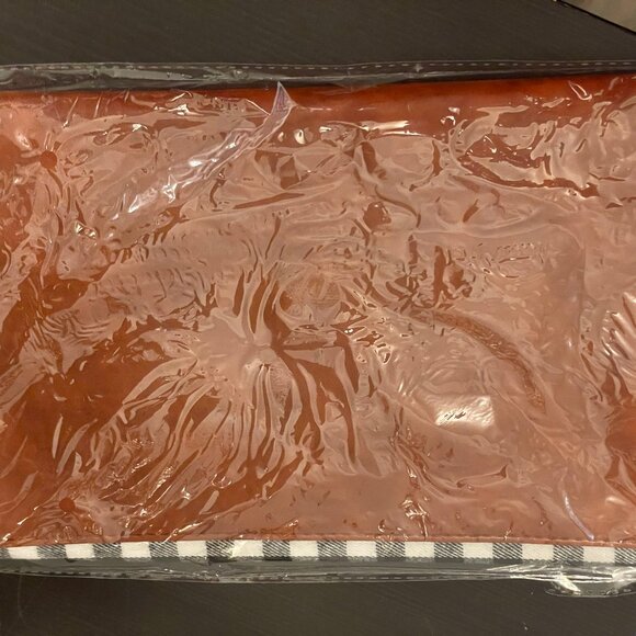 Fold Over Clutch - Brown with Black & White Buffalo Check - NWT - Picture 3 of 4